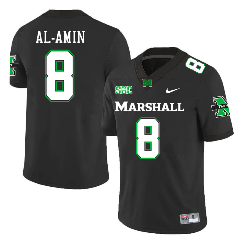 Marshall Thundering Herd #8 Jibreel Al-Amin College Football Jerseys Stitched-Black